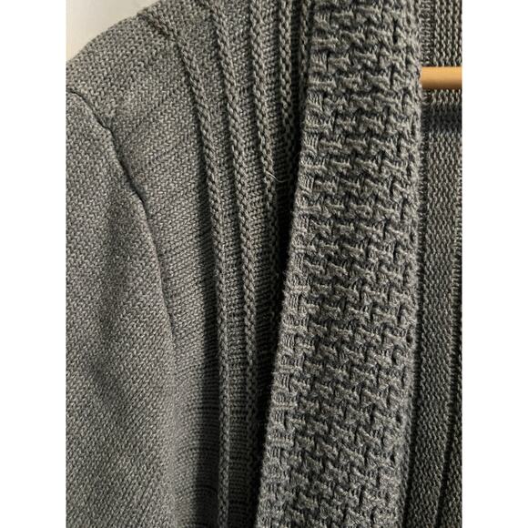 BOLD ELEMENTS Large Open Front Cardigan Side Slits Light Weight Heathered Gray - Picture 3 of 12
